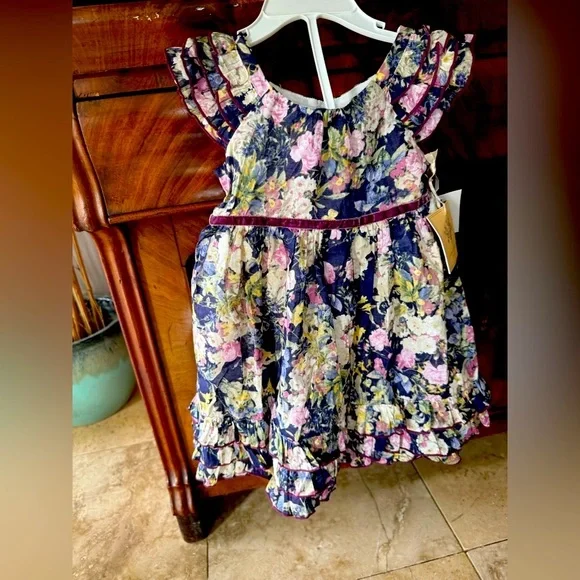 Laura Ashley, London, little girls 24 month dress floral NWT lined - Picture 13 of 16